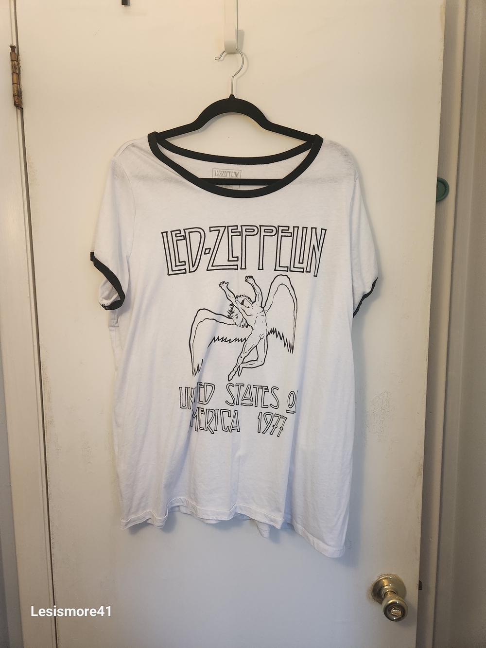 torrid White Ringer Tee with Black Trim - Led Zeppelin Graphic